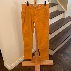 Anthropologie Hei Hei Darby Moto roll up utility chino pants mustard size 25
